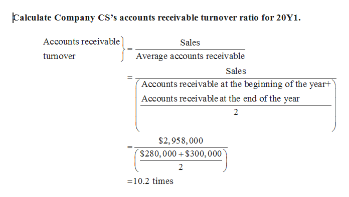 accounts receivable turnover formula example