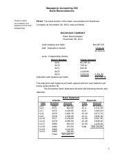 bank reconciliation statement